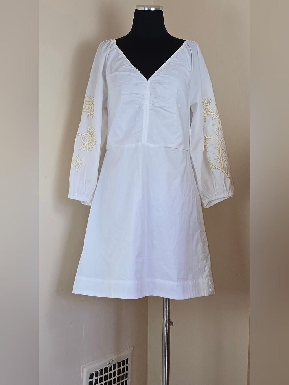 LOFT White Boho Coquette Fit and Flair Dress NEW w/ Tag 8